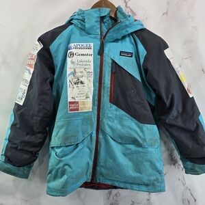 Patagonia Coat Youth 10 M Blue Hooded Ski Jacket Snow Winter Boys Girls Puffer